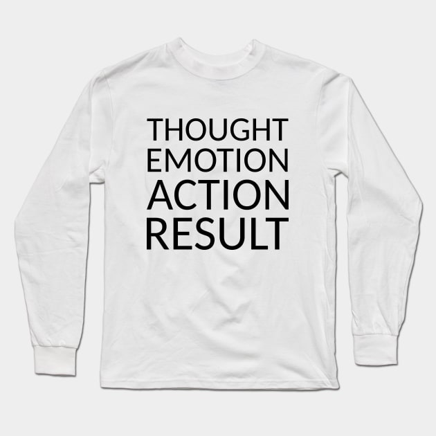 THOUGHT EMOTION ACTION RESULT, Goal setting Long Sleeve T-Shirt by FlyingWhale369